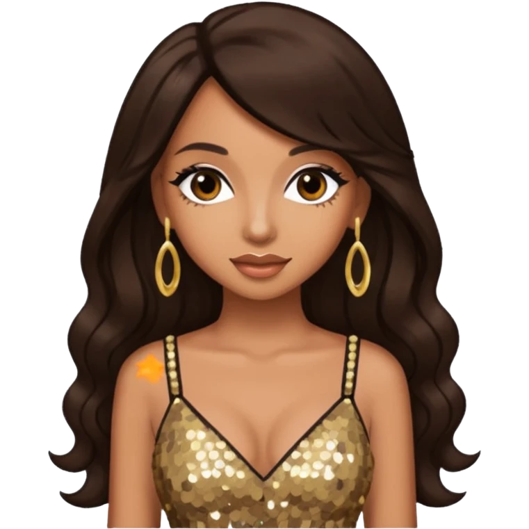 Mya, R&B Singer with long dark brown hair  emoji