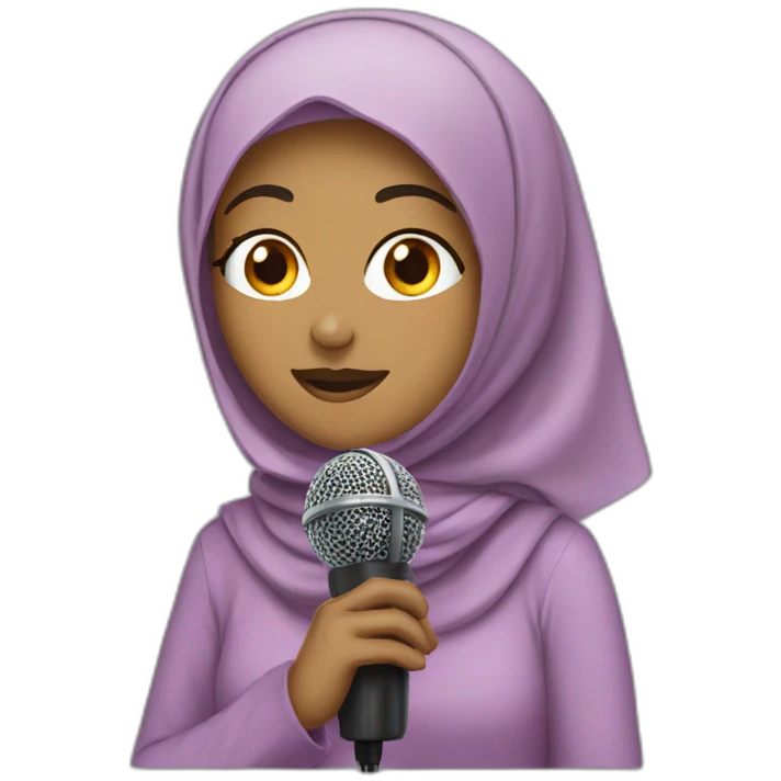 hijab with microphone emoji