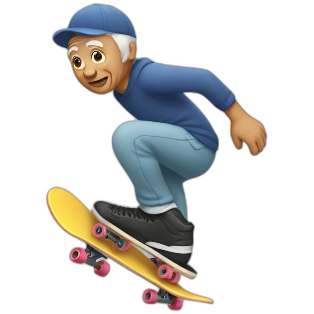 skateboarding glandpa emoji