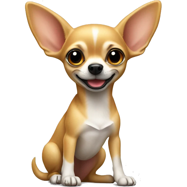 Un Chihuahua montado en una jirafa  emoji