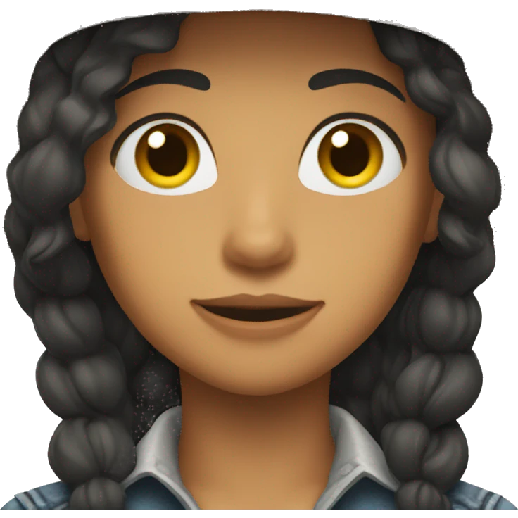 girl, long hair, black hair, cowboy hat emoji