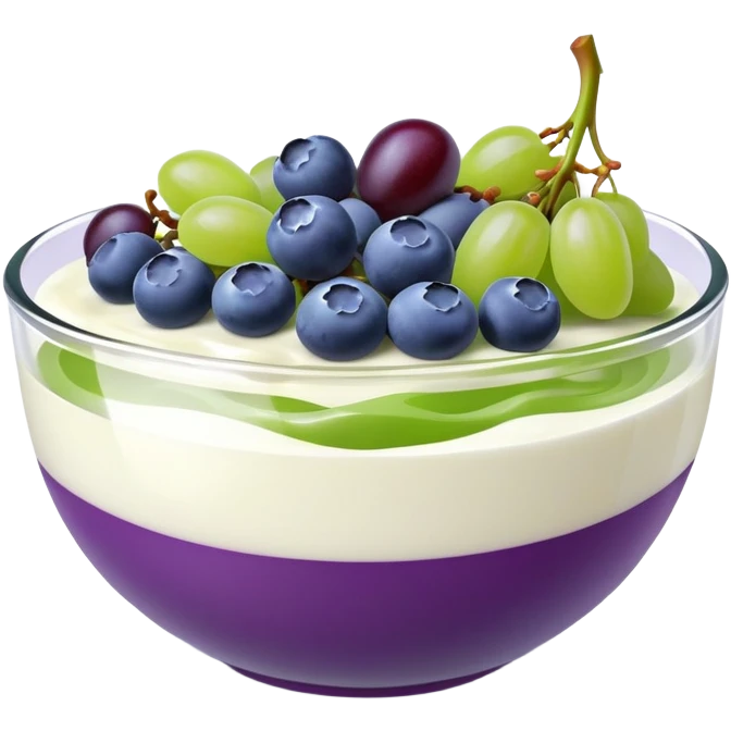 yoghurt bowl with grapes and blueberries emoji
