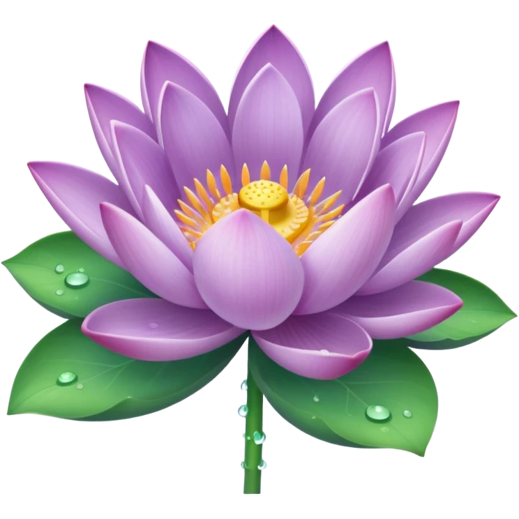 Lilac lotus with stem emoji