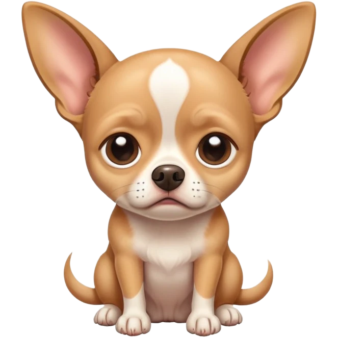 sad Chihuahua with droopy ears and big teary eyes emoji