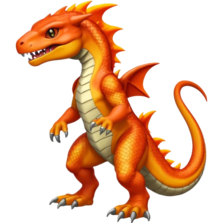  Cool Edgy Shiny Greymon-Charmeleon-Reptile full body emoji