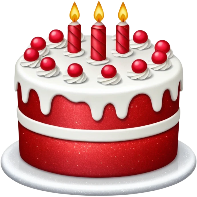 red glitter cake emoji