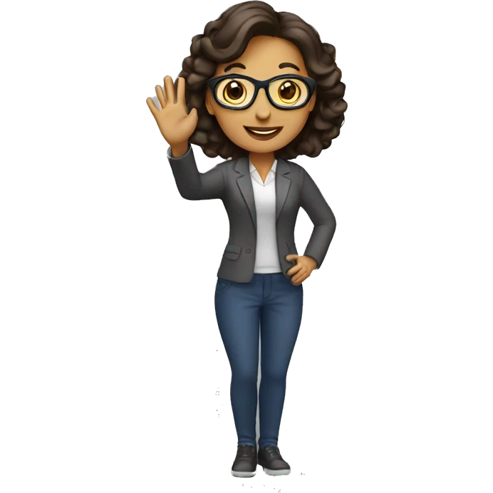 Female tutor waving emoji