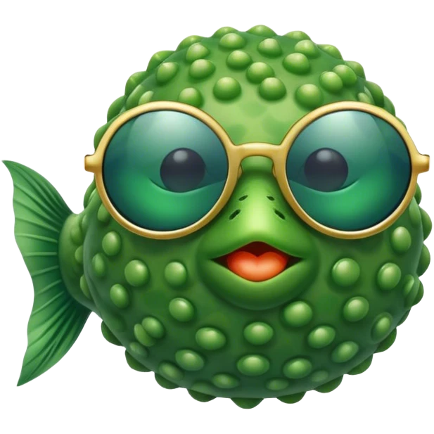 Pea Puffer With sun Glases  emoji