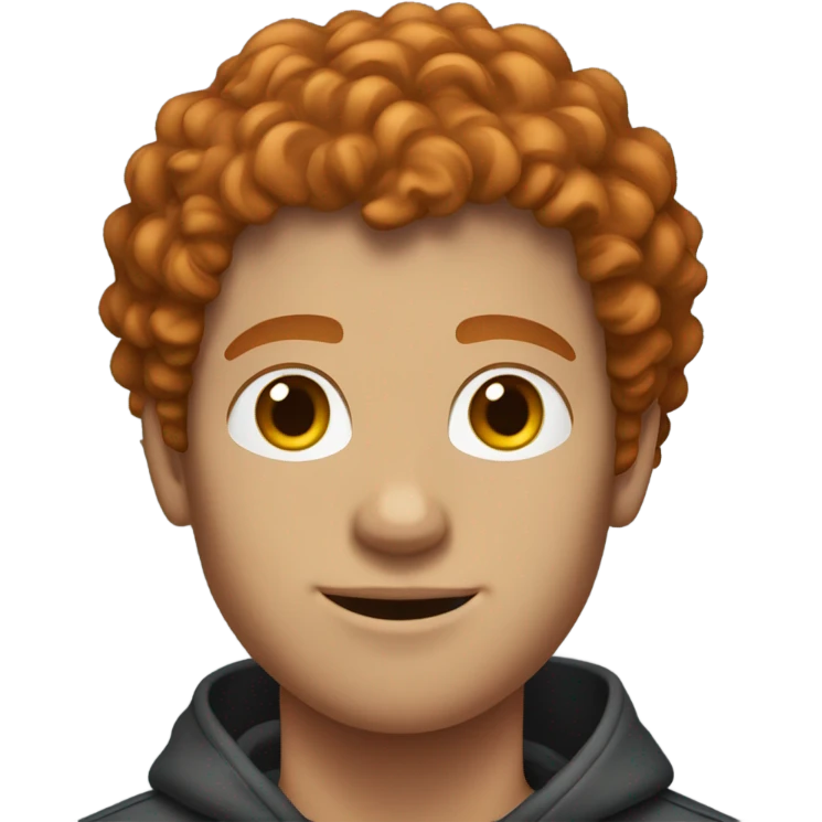 ginger male college student tall curly hair no facial hair  emoji