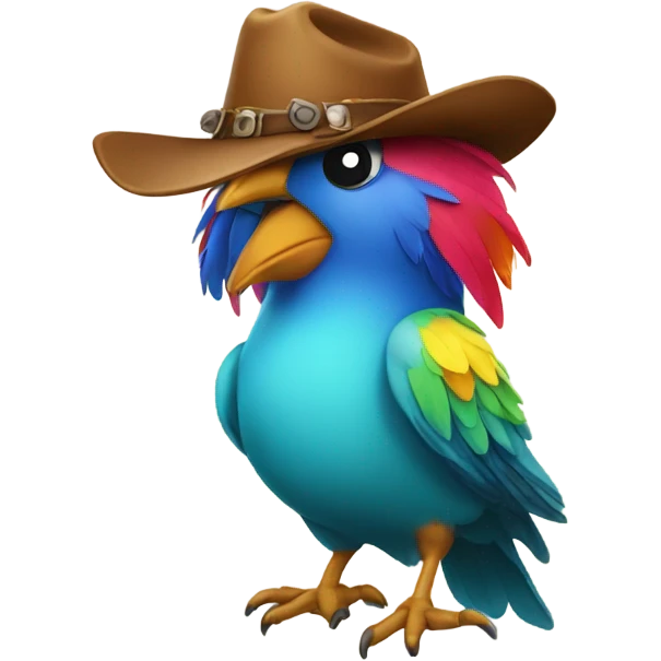 Bird in a cowboy hat emoji
