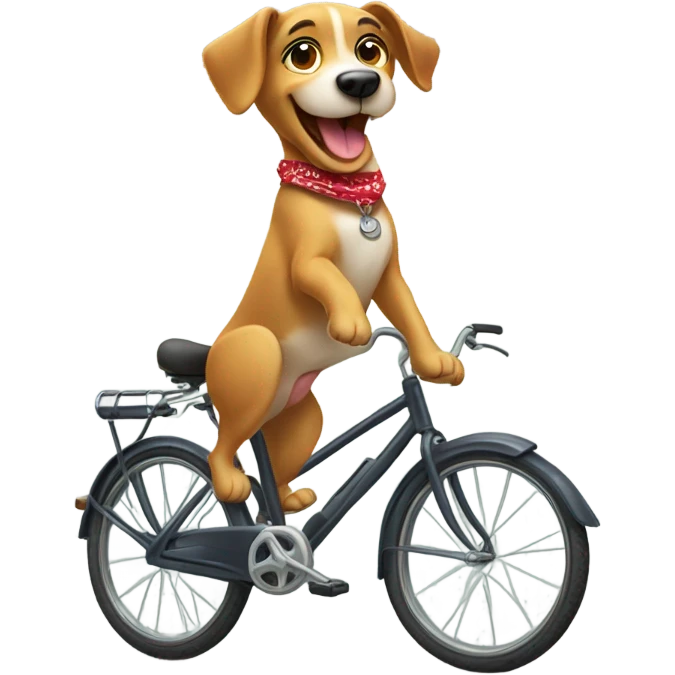 Dog riding a bicycle emoji