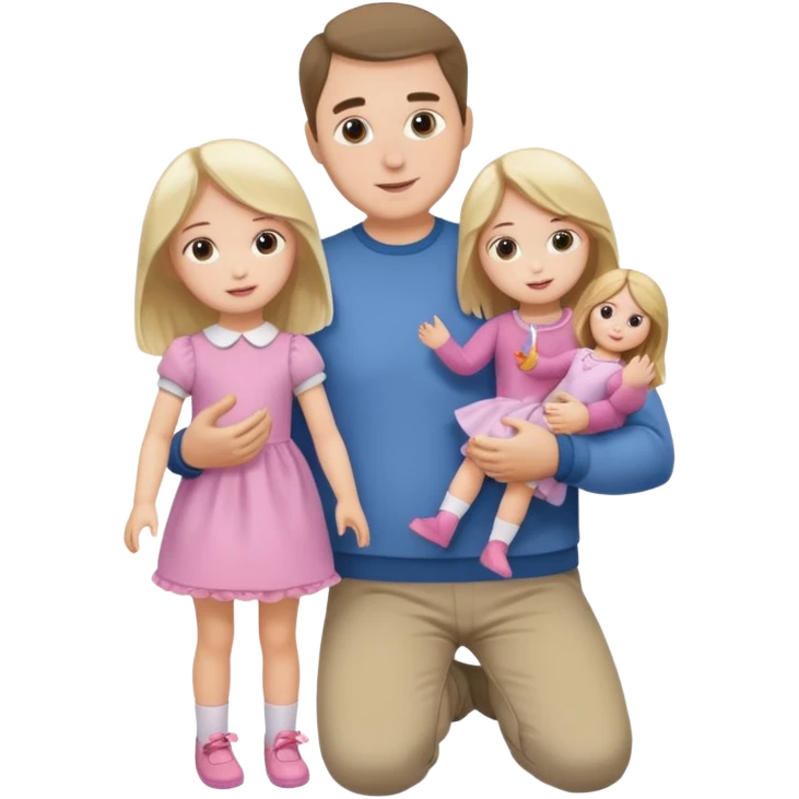 father and daughter playing dolls full body emoji