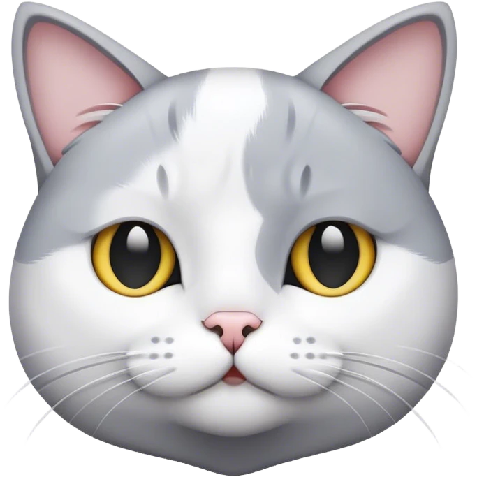 A grey and a white cat emoji