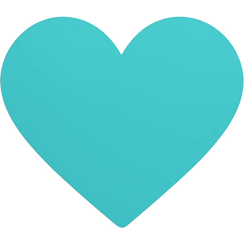 turquoise heart on a white background emoji