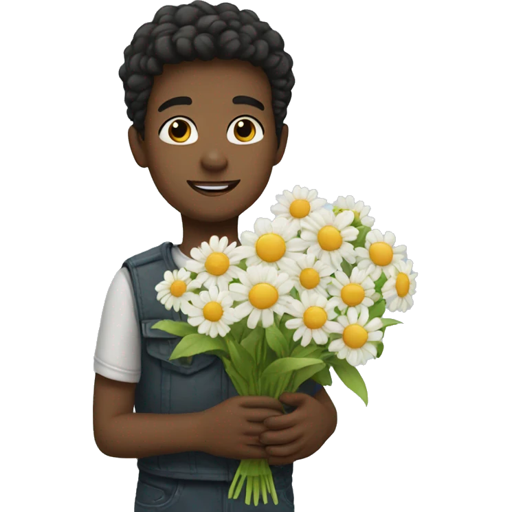 boy give flowers emoji