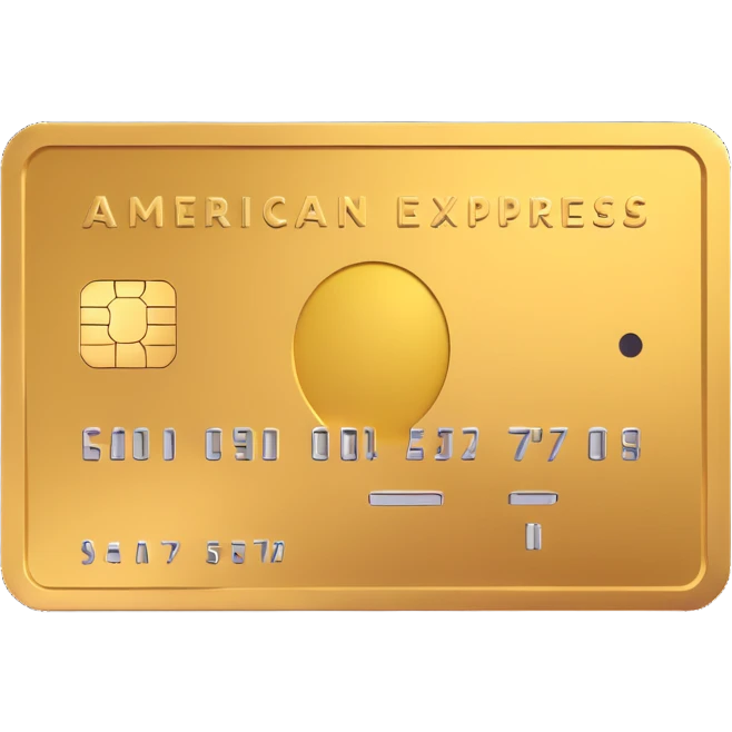 shiny gold American Express Gold credit card, 3D emoji style, no text emoji