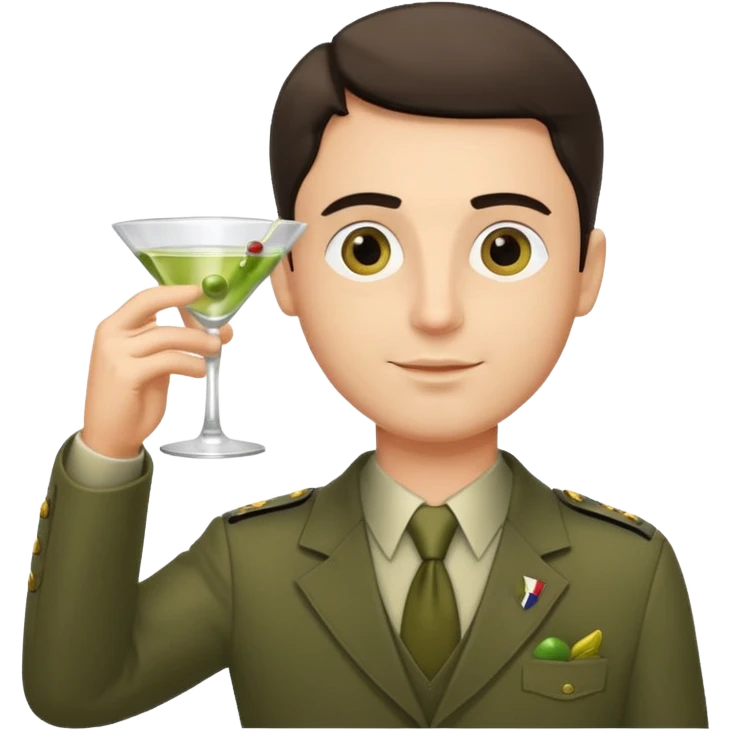 Emoji of a guy respectfully saluting by rising glass of martini cocktail like this 🍸 emoji