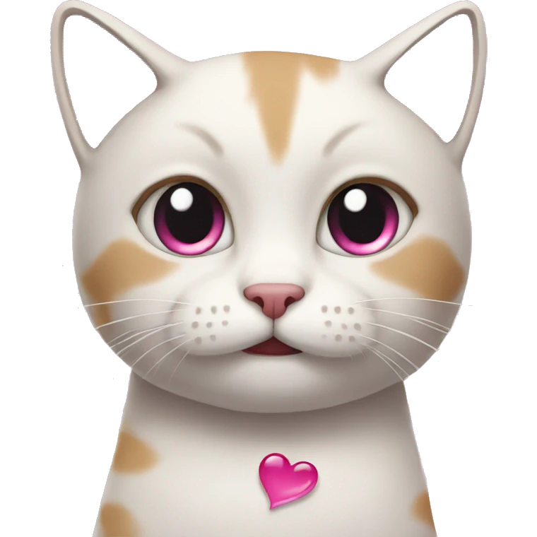 Cat with tears and pink love emoji