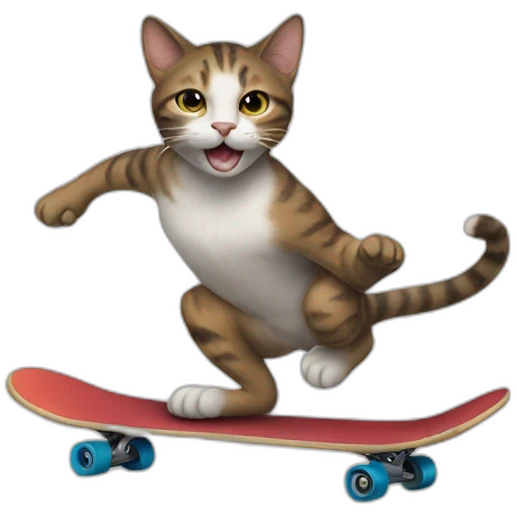 Cat skateboarding emoji
