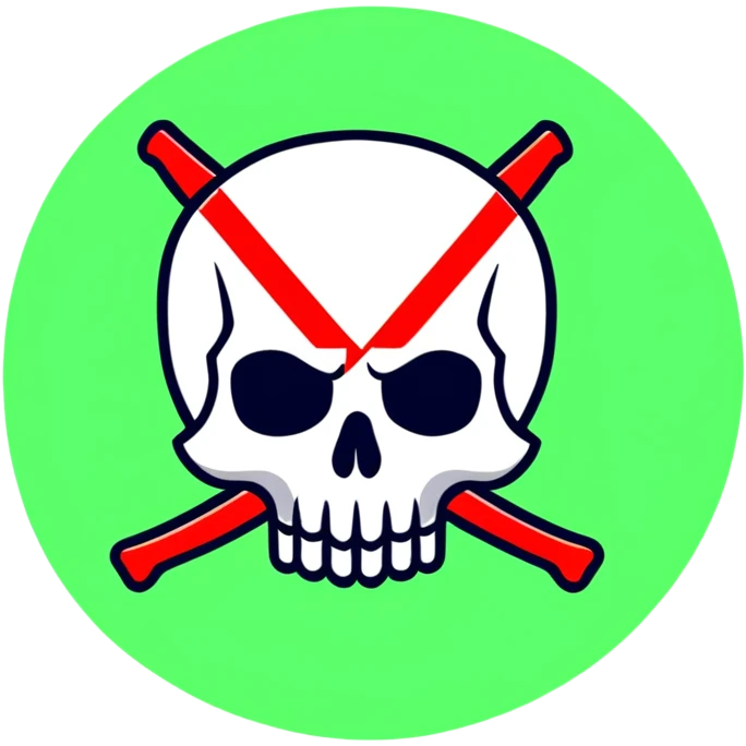 placa de perigo vermelha com crânio de caveira emoji