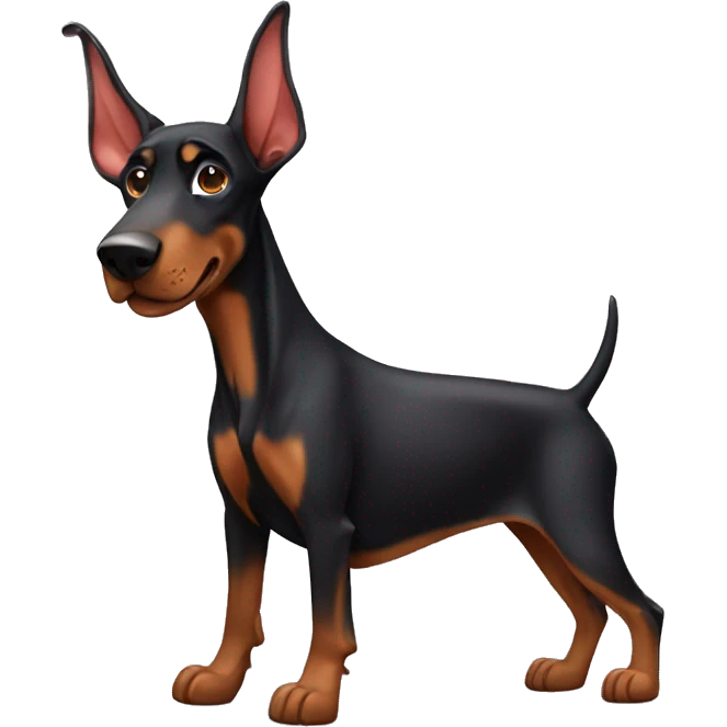 Doberman with deer ears emoji