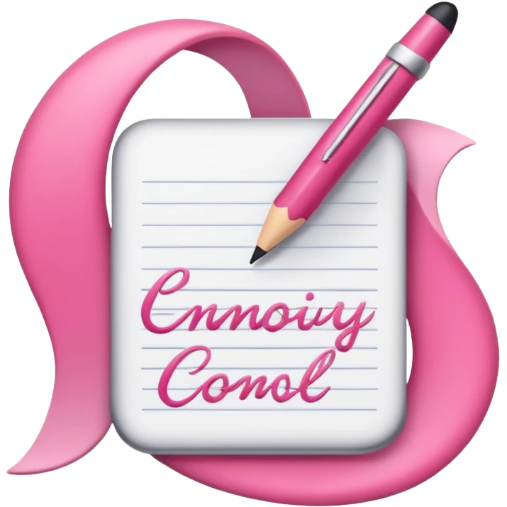 writing pink girly emoji