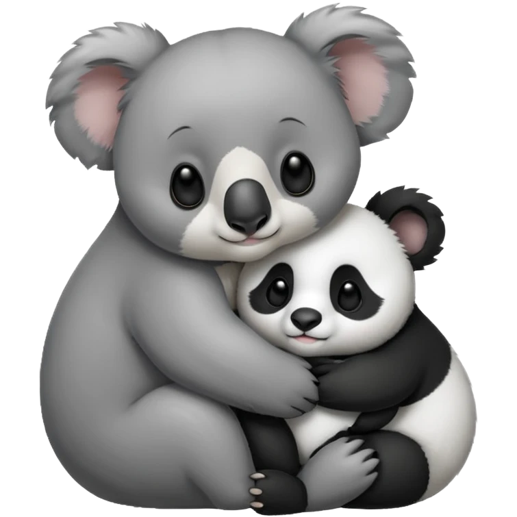 Big koala hugging small panda emoji