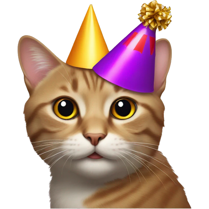 cat wearing a party hat emoji
