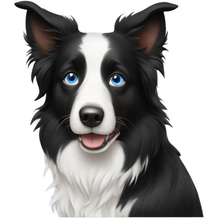 Border collie with one partially blue eye  emoji