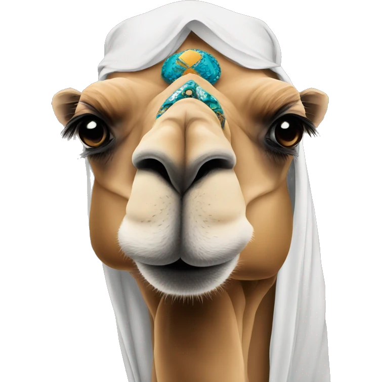 camel face in arabic costume emoji