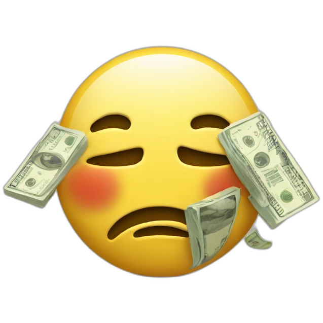 sad face with money in hands emoji