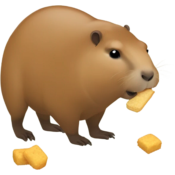 Capybara eating snacks emoji