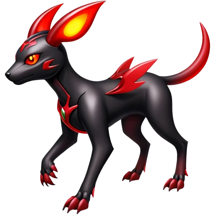 Shiny Gothic Exotic Futuristic Houndoom-Genesect-Torracat-Pokémon-Fakémon-hybrid-creature emoji
