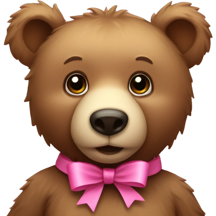 Bear with a pink ribbon emoji