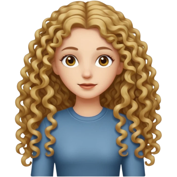Long curly hair hazel eyes fit white girl full body  emoji