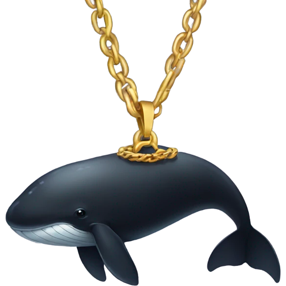 Black whale with gold chain emoji