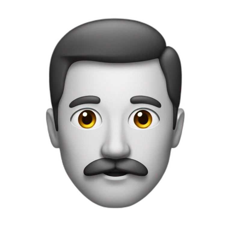 Homme avec une petite moustache carré sous le nez emoji