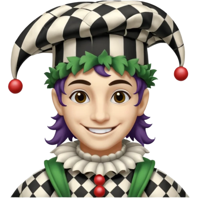 make a black and white jester emoji