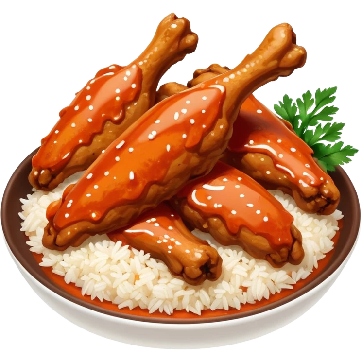 chicken wings buffalo with rice emoji
