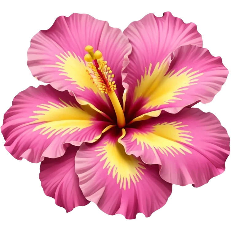 yellow and pink hibiscus flower emoji