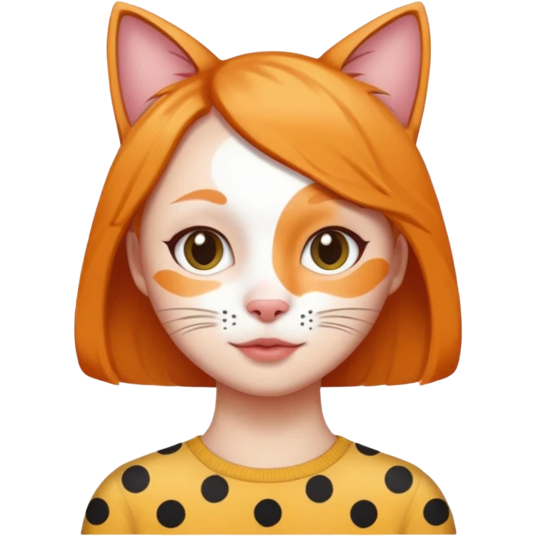 polka dots human body and cat face emoji