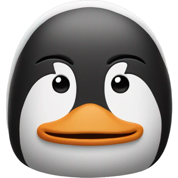 A cute penguin made of clay smiling  emoji
