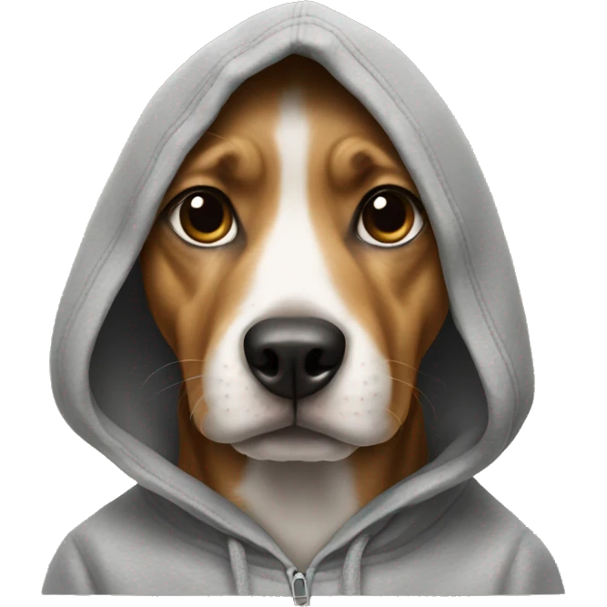 Dog wearing hoodie emoji