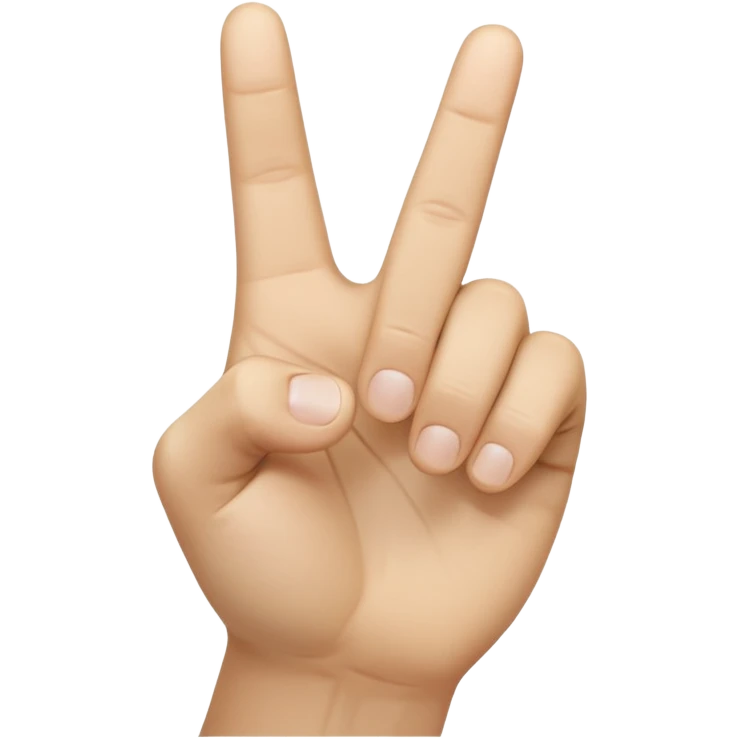 A realistic close-up photo of a right hand entering the frame from the bottom right corner, back of the hand facing the camera, pointing diagonally upwards to the left with only the thumb and index finger extended in a finger gun or L-shape gesture, other fingers closed and tucked in. emoji
