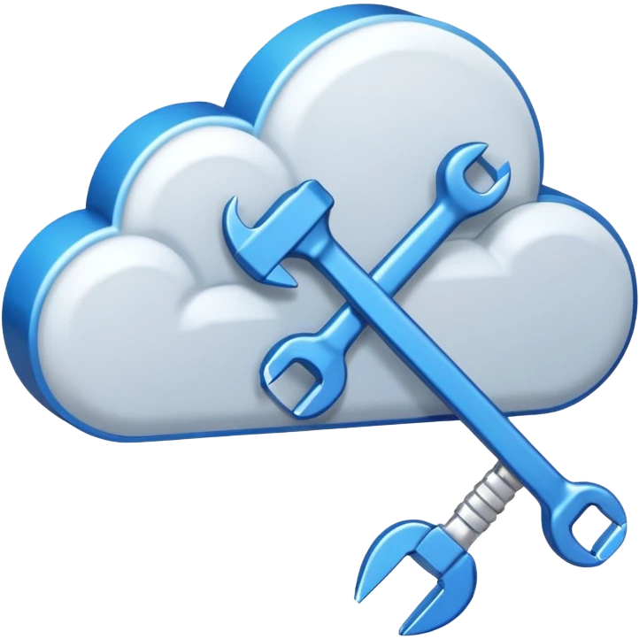 cloud with a wrench and arrows showing continuous integration and delivery emoji