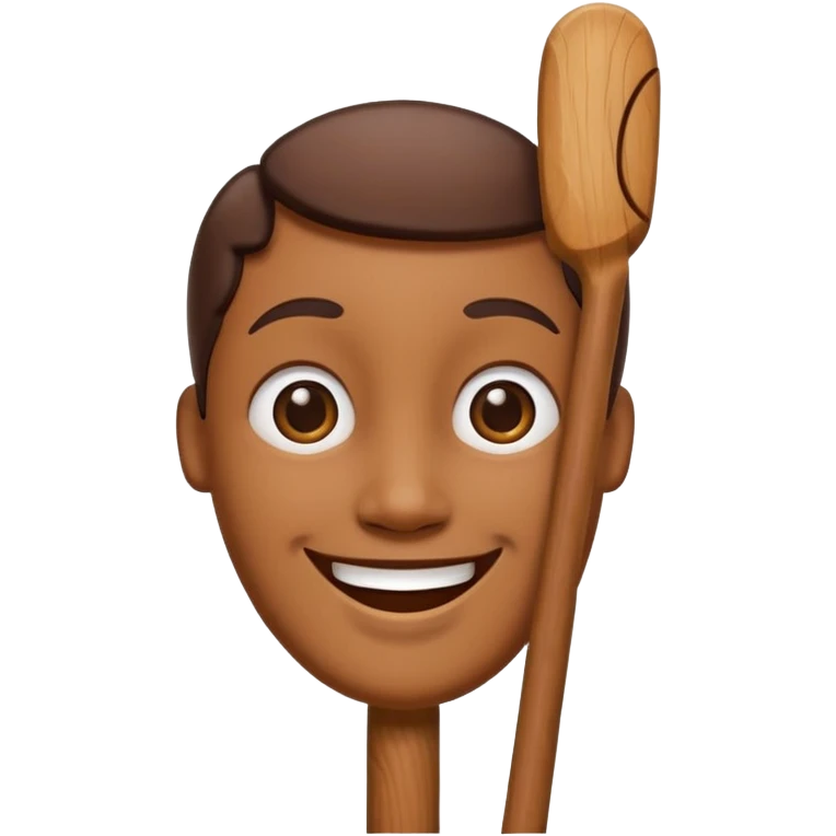 Wooden stick with a face emoji