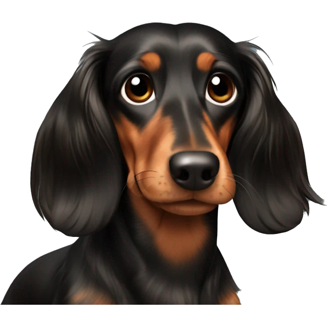 Long hair dachshund black and brown  emoji