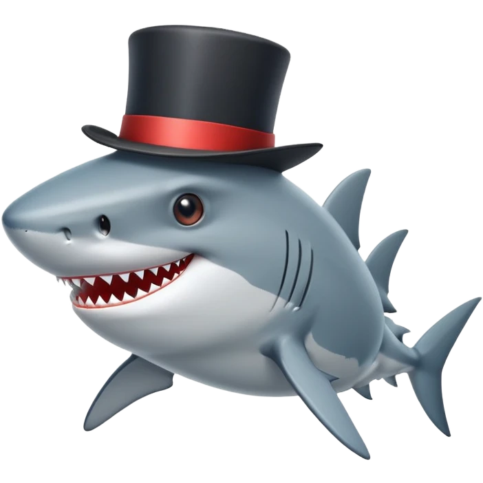 Shark with a top hat emoji