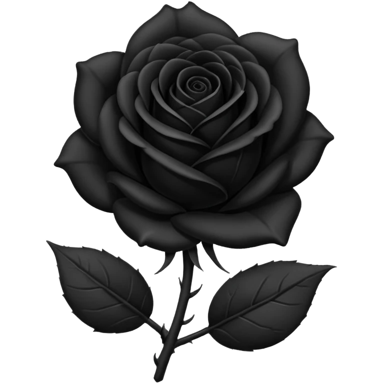 black rose, without green leaves, just flower emoji