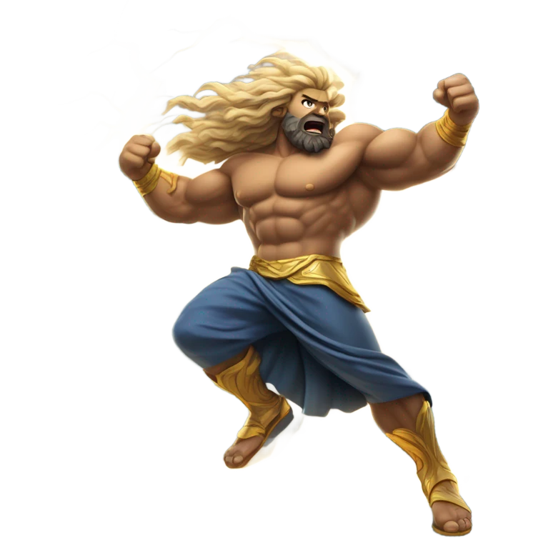 Zeus riding lightning emoji